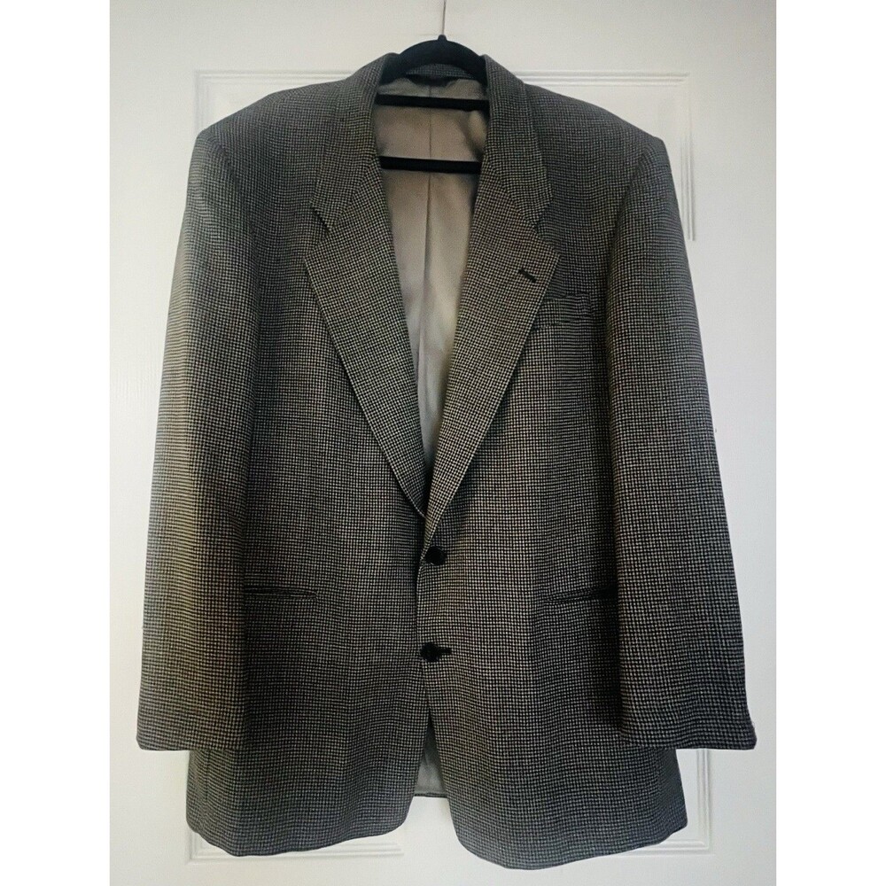 VTG Pierre Cardin Wool Blazer 40L/42L Micro Houndstooth Sport Coat Union 70s 80s